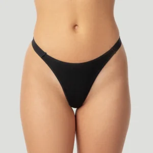Camelote Thong Low Rise Black Front 1